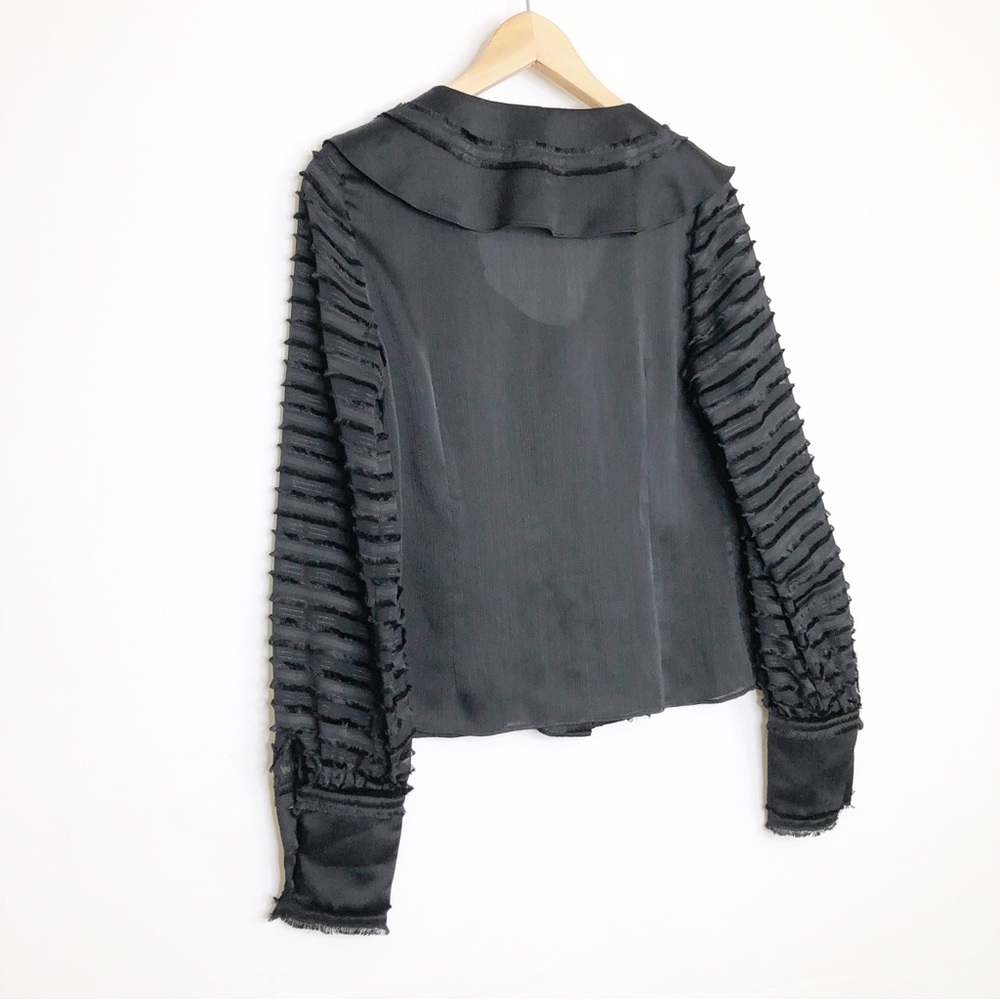Alexis Black Ruffled Button-Front Blouse - Picture 8 of 9